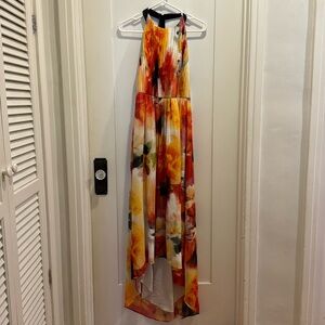 Alice + Olivia Long high low dress sunset colors stunning